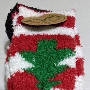 Ho Ho Ho Christmas Themed Fuzzy Lounging Sock Set